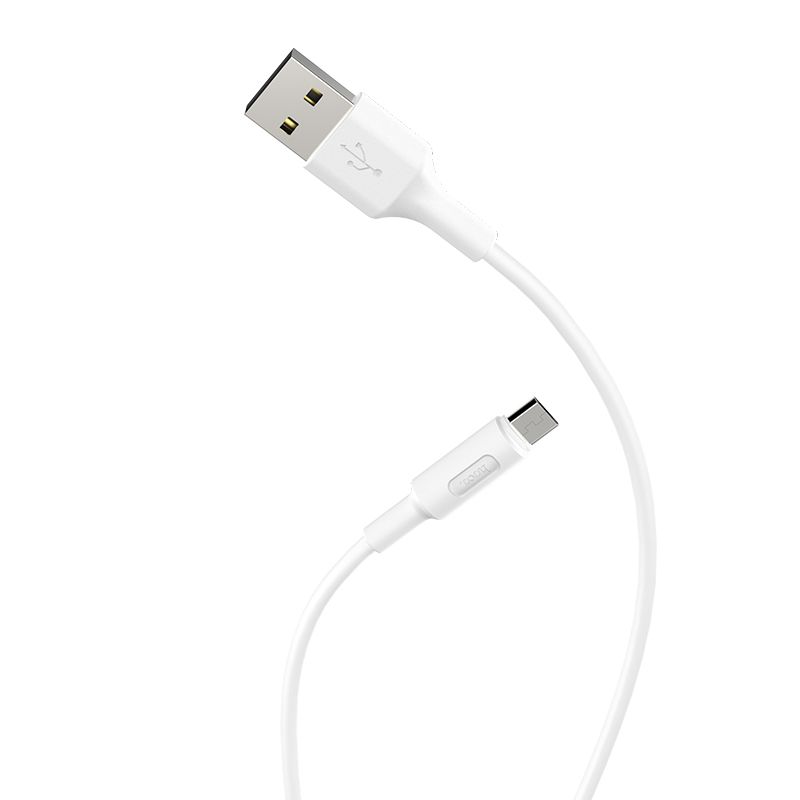 Кабель HOCO X25 USB to Micro 2A, 1m, PVC, PVC connectors, White