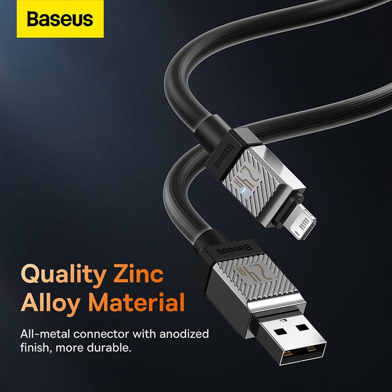 Кабель Baseus CoolPlay Series Fast Charging Cable USB to iP 2.4A 1m Black