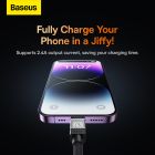 Кабель Baseus CoolPlay Series Fast Charging Cable USB to iP 2.4A 1m Black