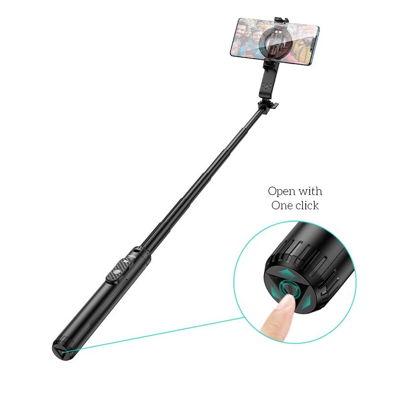 Селфі-монопод HOCO K25 Sherkhan magnetic aluminum alloy live broadcast holder Black