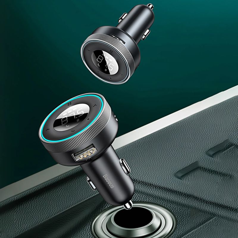 АЗП з FM-модулятором Baseus Enjoy Car Wireless MP3 Charger (Wireless 5.0+5V/3.4A) Black