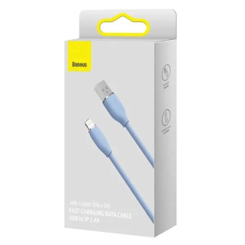 Кабель Baseus Jelly Liquid Silica Gel Fast Charging Data Cable USB to iP 2.4A 2m Blue