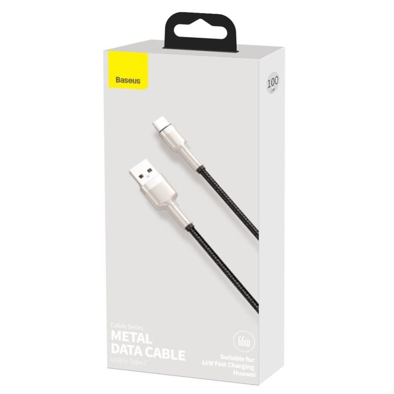 Кабель Baseus Cafule Series Metal Data Cable USB to Type-C 66W 1m Black