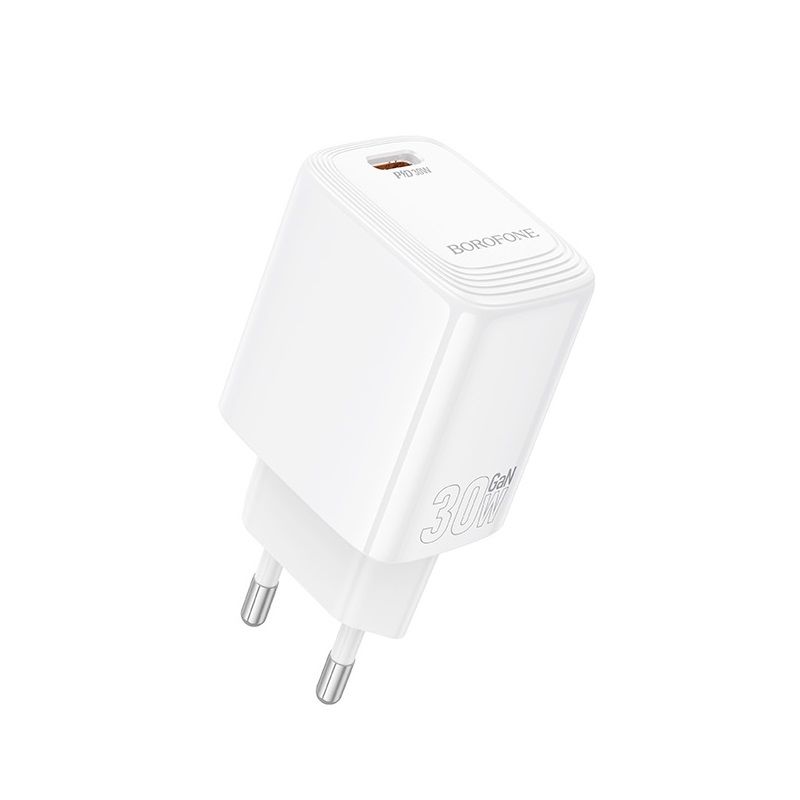 Мережевий зарядний пристрій BOROFONE BN28 Fuente single port PD30W charger (EU) White