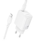 Мережевий зарядний пристрій BOROFONE BN28 Fuente single port PD30W charger (EU) White