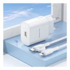 Мережевий зарядний пристрій з кабелем BOROFONE BA82A Platinum single port PD25W charger set (C to iP) (EU) White