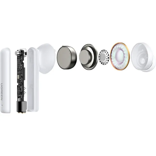 Бездротові навушники UGREEN WS106 HiTune T3 Active Noise-Cancelling Wireless Earbuds,IPX5, White(UGR-90206)