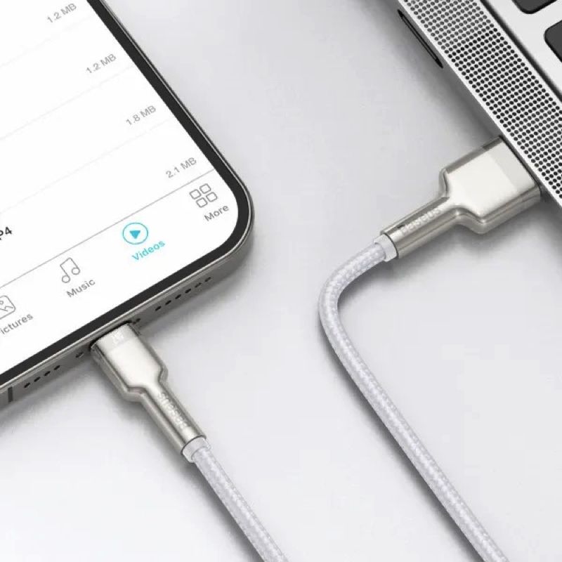 Кабель Baseus Cafule Series Metal Data Cable USB to IP 2.4A 1m White