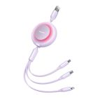 Кабель Baseus Bright Mirror 2 Series Retractable 3-in-1 Fast Charging  Data Cable USB to M+L+C 3.5A 1.1m Purple