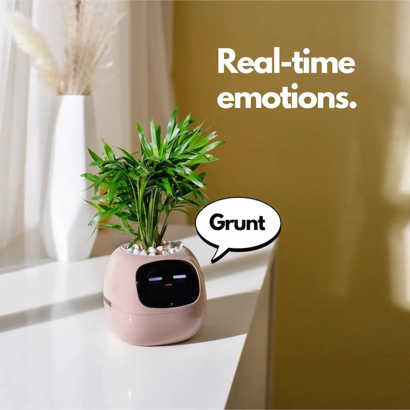Інтерактивний розумний горщик для рослин Ivy Smart Planter Tuya AI, Pink