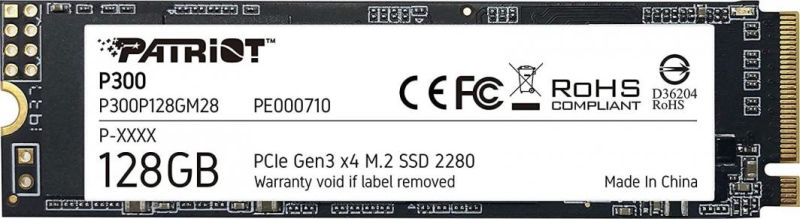 Накопичувач SSD M.2 Patriot P300 128GB NVMe 2280 PCIe 3.0 3D TLC