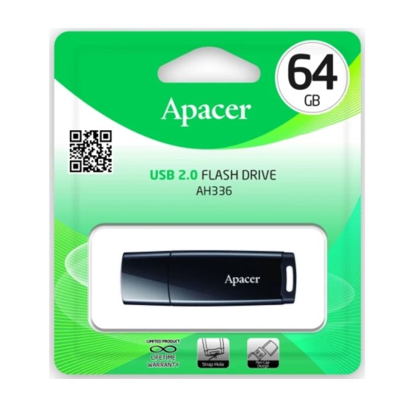 Флеш-накопичувач Apacer USB 2.0 AH336 64Gb Black