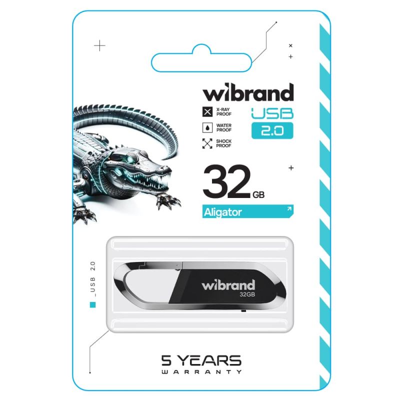 Флеш-накопичувач Wibrand USB 2.0 Aligator 32Gb Black