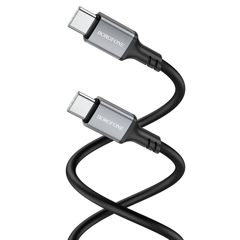 Кабель BOROFONE BX83 Type-C to Type-C Famous 60W silicone charging data cable Black