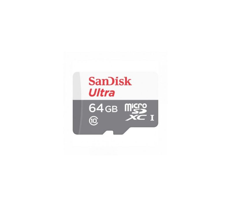Карта пам'яті microSDXC (UHS-1) SanDisk Ultra 64Gb class 10 A1 (100Mb/s) (adapter SD)