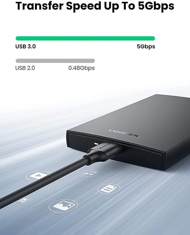 Зовнішня кишеня для накопичувача UGREEN CM237 USB 3.0 2.5Inch Hard Drive Box(UGR-60353)
