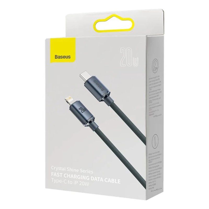 Кабель Baseus Crystal Shine Series Fast Charging Data Cable Type-C to iP 20W 1.2m Black
