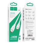 Кабель HOCO X93 Type-C to Type-C 240W, 2m, TPE, TPE connectors, White