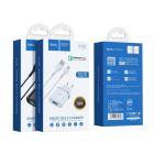 Мережевий зарядний пристрій з кабелем HOCO C12Q Smart QC3.0 charger set(Micro) 18W White