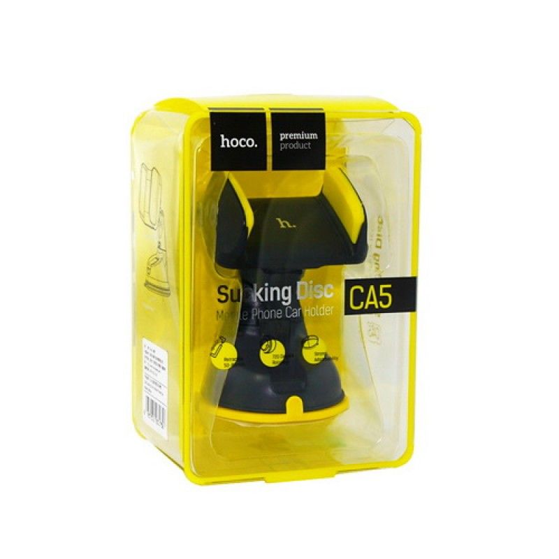 Автотримач для телефона HOCO CA5 Suction vehicle Holder Yellow