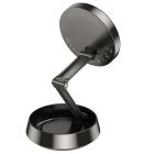 Автотримач для телефона з БЗП HOCO HW33 Metal ring magnetic wireless fast charging car holder (center console) Metal Grey