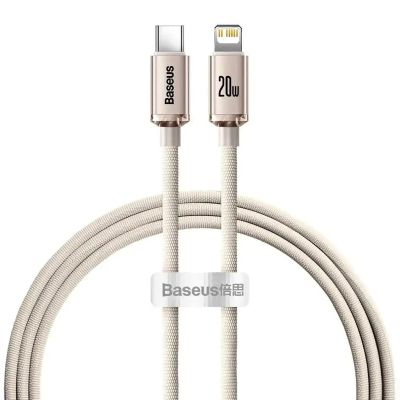 Кабель Baseus Crystal Shine Series Fast Charging Data Cable Type-C to iP 20W 1.2m Pink
