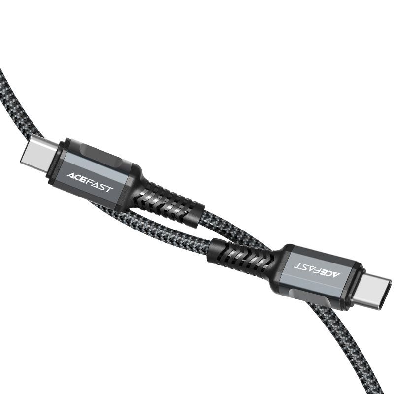 Кабель ACEFAST C1-03 Type-C to Type-C 3A, 1.2m, nylon, aluminum connectors, Black