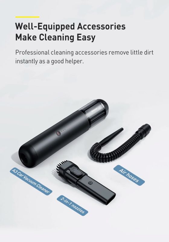 Автомобільний пилосос Baseus A3 CarVacuumCleaner（15000pa）Tarnish
