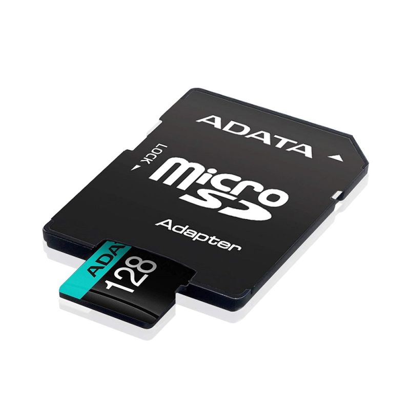 Карта пам'яті microSDXC (UHS-1 U3) A-DATA Premier Pro 128Gb Class 10 V30S A2 (R-100Mb/s W85Mb/s) (adapter SD)