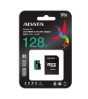 Карта пам'яті microSDXC (UHS-1 U3) A-DATA Premier Pro 128Gb Class 10 V30S A2 (R-100Mb/s W85Mb/s) (adapter SD)