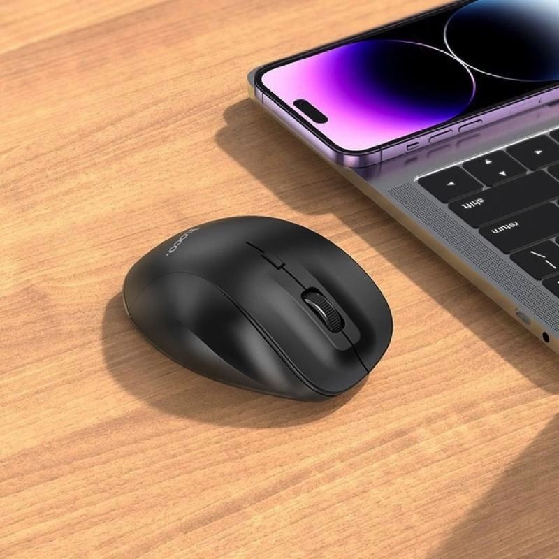 Маніпулятор миша HOCO GM24 Mystic six-button dual-mode business wireless mouse Black
