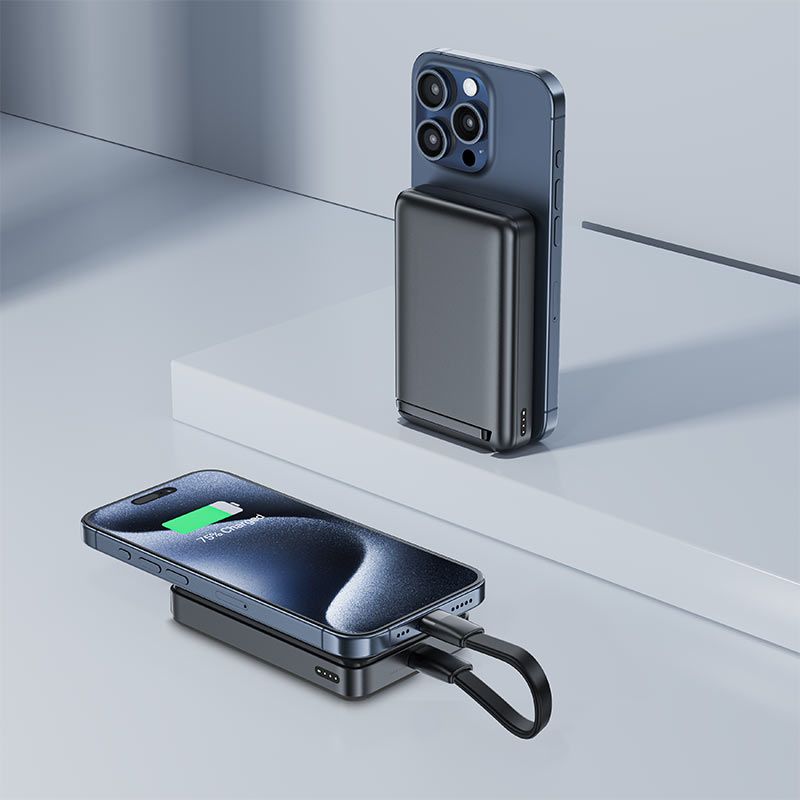 Зовнішній акумулятор ACEFAST M11 PD30W Qi2 magnetic wireless charging power bank 10000 mAh Black