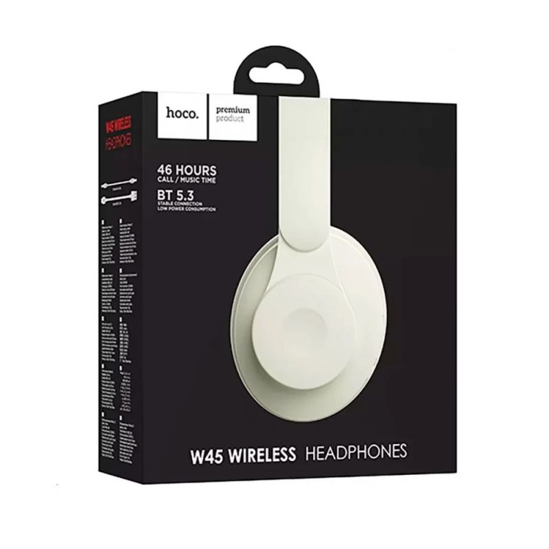 Бездротові накладні навушники HOCO W45 Enjoy BT headset Milky White
