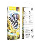 Кабель HOCO X76 4-in-1 Super charging cable (Type-C+Type-C+iP+Micro) Black