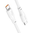 Кабель HOCO X93 Type-C to Type-C 100W, 2m, TPE, TPE connectors, White