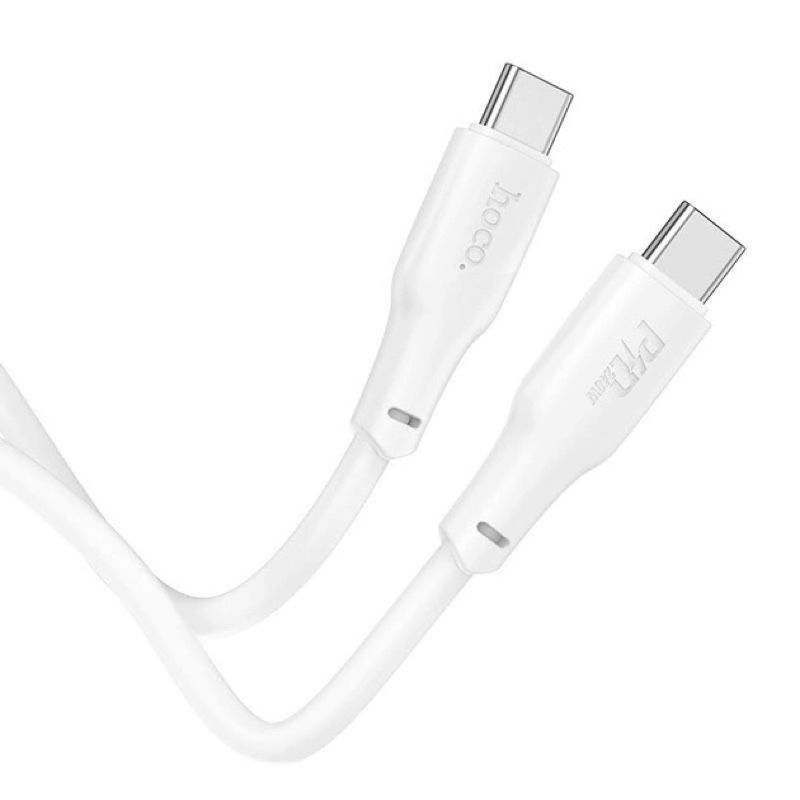 Кабель HOCO X93 Type-C to Type-C 100W, 2m, TPE, TPE connectors, White