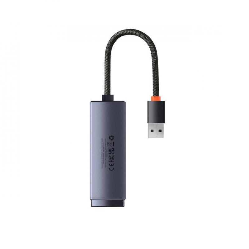 USB-Хаб Baseus Lite Series Ethernet Adapter USB-A to RJ45 LAN Port (100Mbps) Black