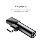 Кабель-перехiдник Baseus L41 Type-C(input) for Type-C female connectors+3.5 mm female Black