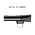 Кабель-перехiдник Baseus L41 Type-C(input) for Type-C female connectors+3.5 mm female Black