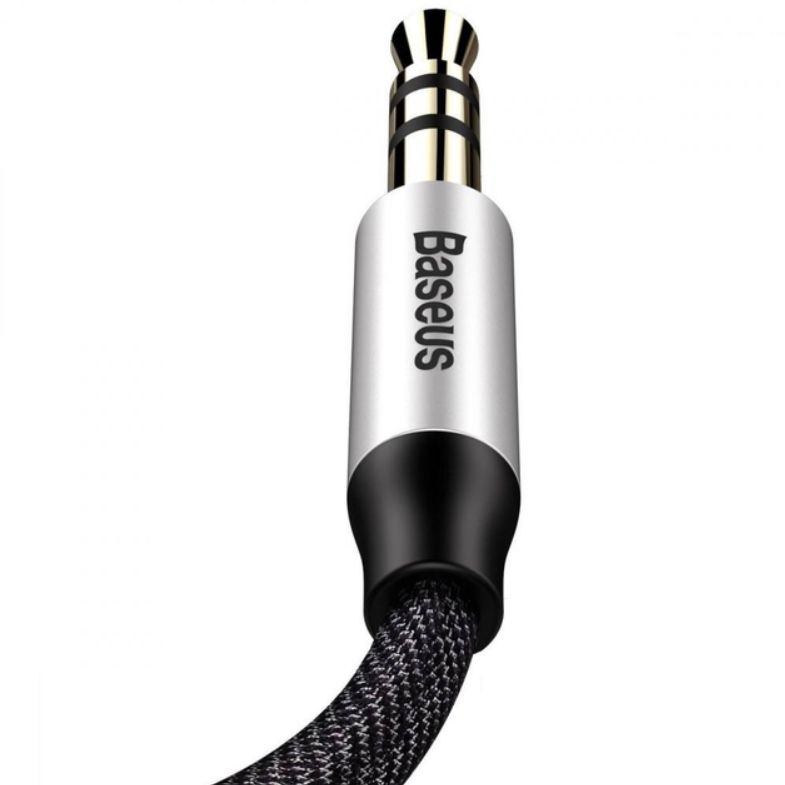 Аудіокабель Baseus M30 3.5mm male to 3.5mm male, nylon braid, 1m Silver+Black