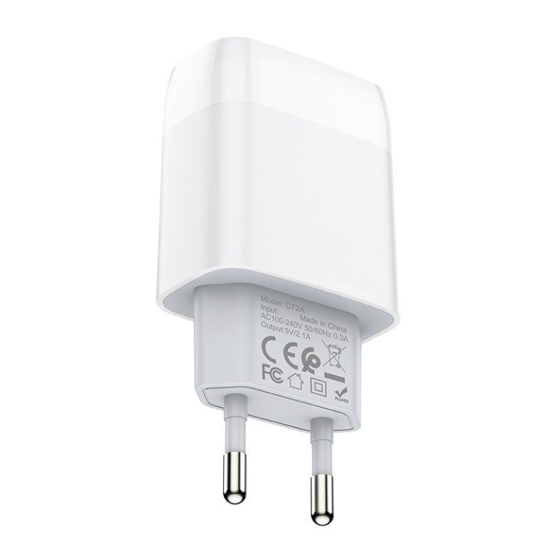 Мережевий зарядний пристрій HOCO C72A Glorious single port charger 10.5W White