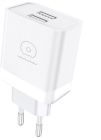 Мережевий зарядний пристрій WUW-C222 2.4A Charger  2 USB A  white