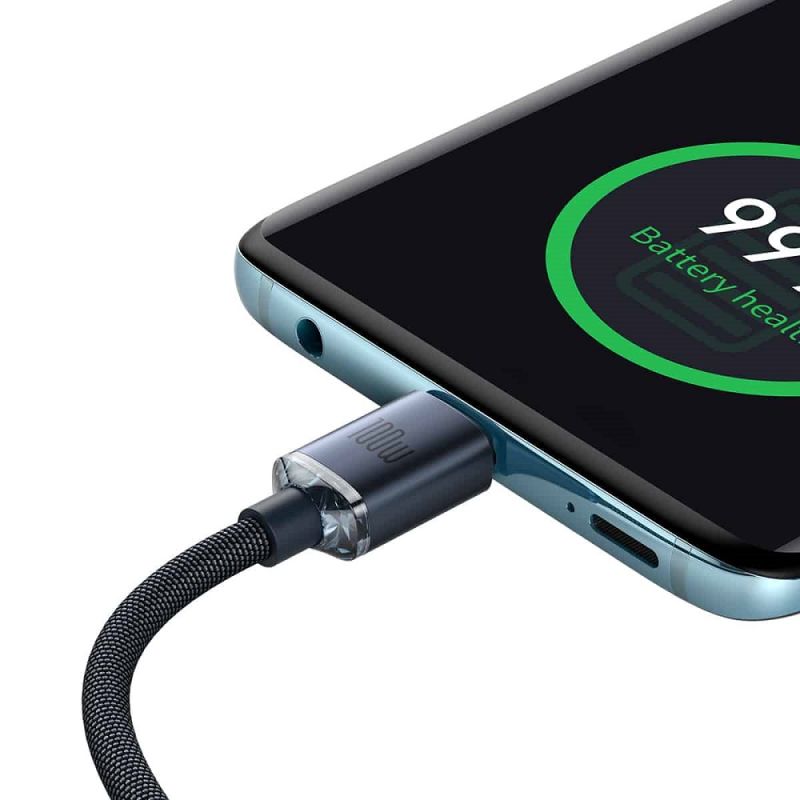 Кабель Baseus Crystal Shine Series Fast Charging Data Cable Type-C to Type-C 100W 1.2m Black