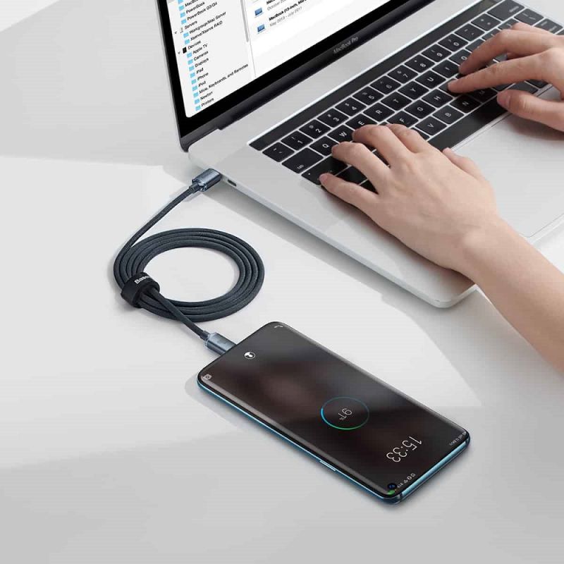 Кабель Baseus Crystal Shine Series Fast Charging Data Cable Type-C to Type-C 100W 1.2m Black