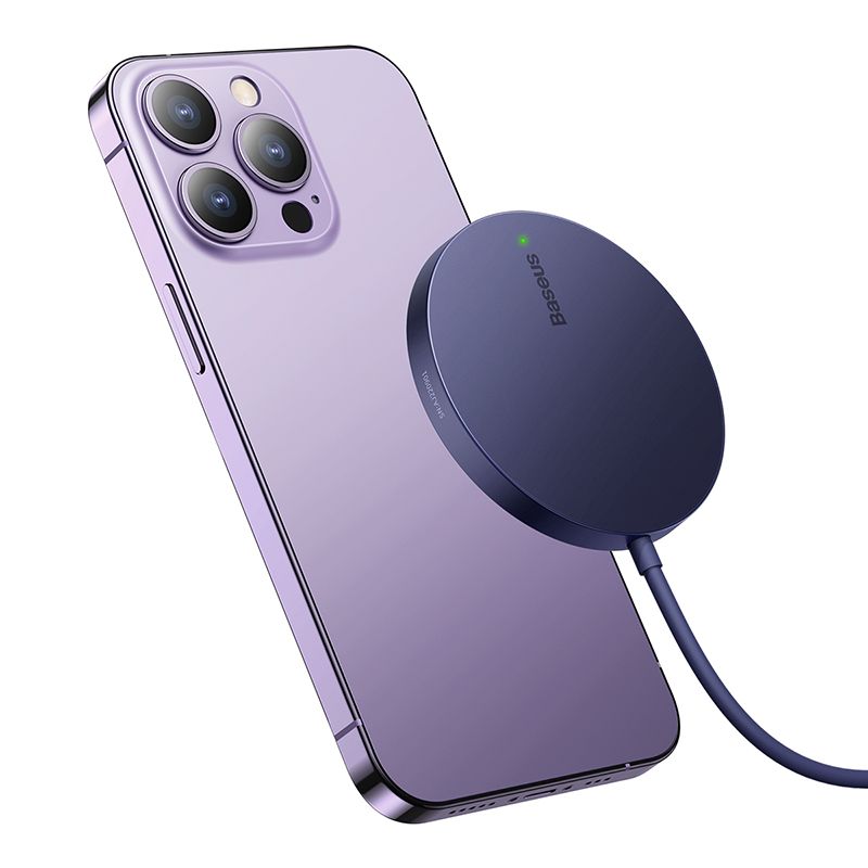 Бездротовий зарядний пристрій Baseus Simple Mini3 Magnetic Wireless Charger 15W Dusty Purple