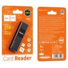 USB-хаб HOCO HB20 Mindful 2-in-1card reader(USB2.0) Black