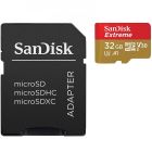 Карта пам'яті microSDHC (UHS-1 U3) SanDisk Extreme Action A1 32Gb Class 10 V30 (R100Mb/s, W60Mb/s) (adapter SD) TP