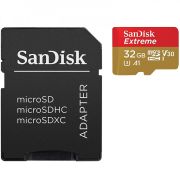 Карта пам'яті microSDHC (UHS-1 U3) SanDisk Extreme Action A1 32Gb Class 10 V30 (R100Mb/s, W60Mb/s) (adapter SD) TP
