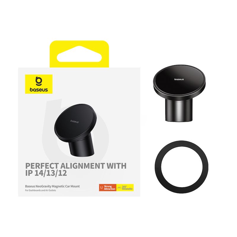Автотримач для телефона Baseus NeoGravity Magnetic Car Mount (For Dashboards and Air Outlets) Cluster Black