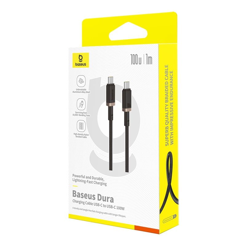 Кабель Baseus Dura Series Fast Charging Cable Type-C to Type-C 100W 1m Gold+Black